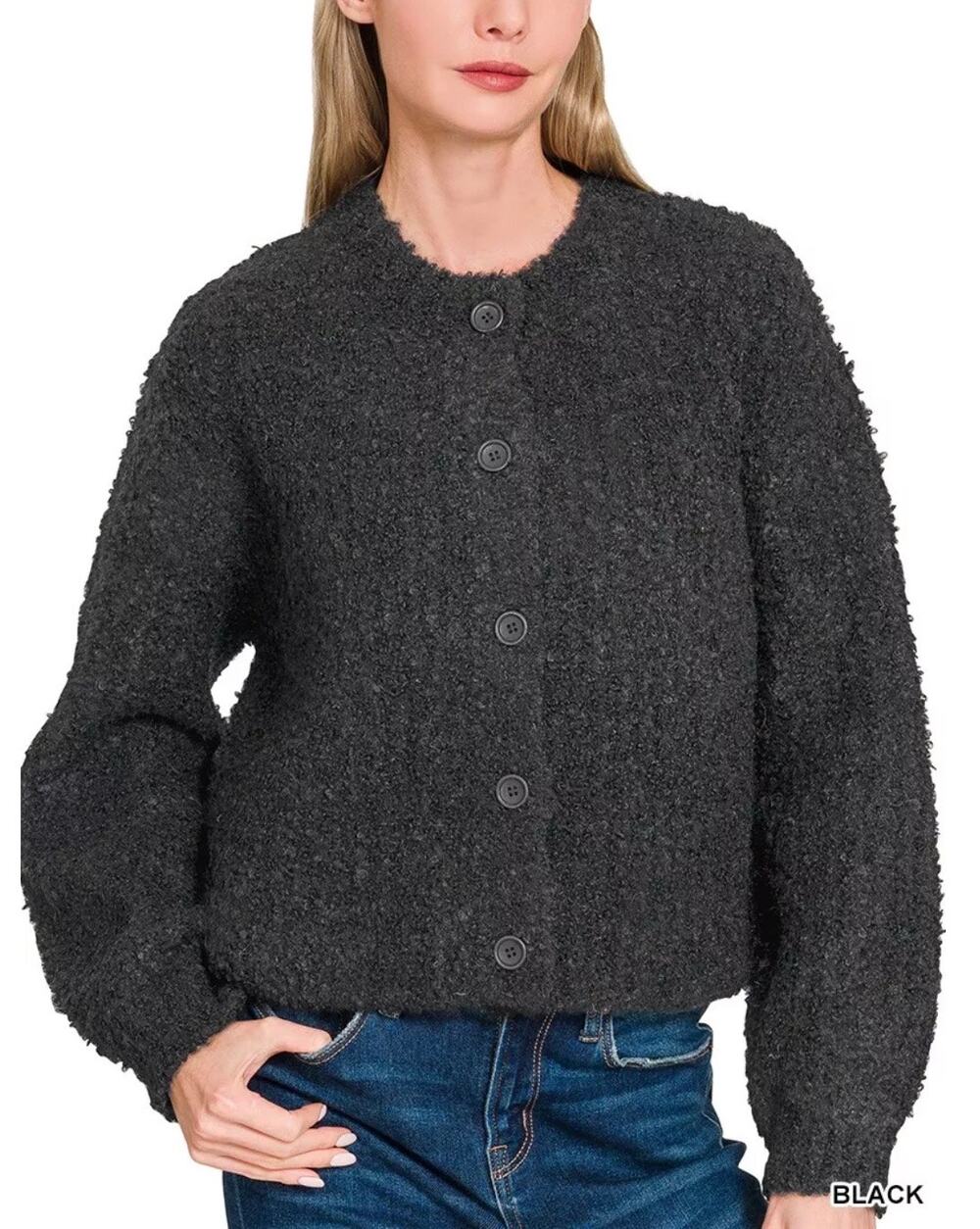 Zenana Button Down Wool Cardigan Sweater